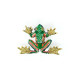 Broche GREEN FLYING FROG  brodée main - Trovelore
