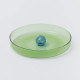 Plat BUBBLE medium en verre bicolore green / blue - Block Design