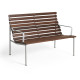 Lot de 2 bancs lounge outdoor avec accoudoirs TRAVERSE en frêne huilé - Hay