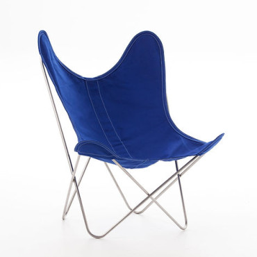 Fauteuil indoor-outdoor AA Butterfly Coton Structure Inox marin - AIRBORNE