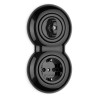 Cache double en porcelaine noire (encastrable) Réf. 174005 - THPG