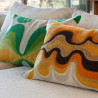 Coussin COSMO Curcuma broderie coton - Bed And Philosophy