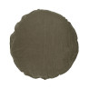 Coussin rond MERCER en lin lavé kaki - Bed And Philosophy