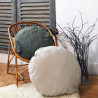Coussin rond MERCER en lin lavé kaki - Bed And Philosophy