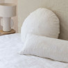 Coussin rond MERCER en lin lavé kaki - Bed And Philosophy
