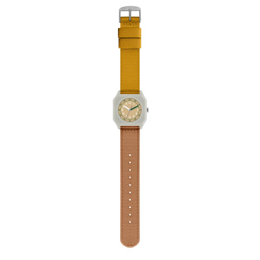 Montre SUNBURN camel et jaune - Mini Kyomo