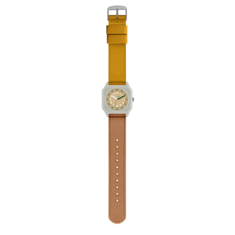 Montre SUNBURN camel et jaune - Mini Kyomo