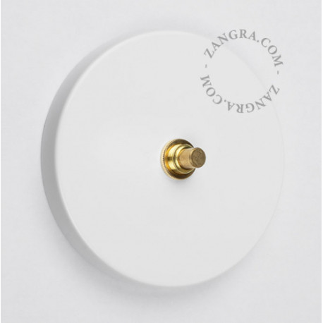 Bouton poussoir à push en métal blanc - Zangra