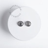 Double bouton poussoir à push en métal blanc - Zangra