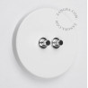 Double bouton poussoir à push en métal blanc - Zangra