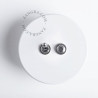 Double Interrupteur / bouton poussoir à push en métal blanc - Zangra