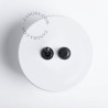 Double Interrupteur / bouton poussoir à push en métal blanc - Zangra