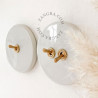 Interrupteur simple ou va et vient en porcelaine blanche brillante - Zangra