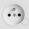 Prise 2P+T en porcelaine blanche brillante - Zangra