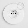 Prise 2P+T en porcelaine blanche brillante - Zangra