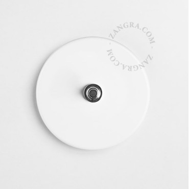 Bouton poussoir à push en porcelaine blanche - Zangra