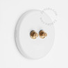 Double bouton poussoir à push en porcelaine blanche brillante - Zangra