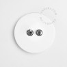 Double Interrupteur / bouton poussoir à push en porcelaine blanche brillante - Zangra