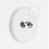 Double Interrupteur / bouton poussoir à push en porcelaine blanche brillante - Zangra