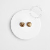 Double Interrupteur / bouton poussoir à push en porcelaine blanche brillante - Zangra