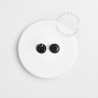 Double Interrupteur / bouton poussoir à push en porcelaine blanche brillante - Zangra