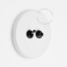 Double Interrupteur / bouton poussoir à push en porcelaine blanche brillante - Zangra