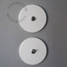 Double Interrupteur / bouton poussoir à push en porcelaine blanche brillante - Zangra