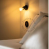 Double interrupteur simple allumage ou va et vient en porcelaine noire brillante - Zangra