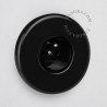 Prise 2P+T en porcelaine noire brillante - Zangra