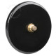 Bouton poussoir à push en porcelaine noire brillante - Zangra