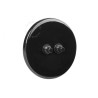 Double bouton poussoir à push en porcelaine noire brillante - Zangra