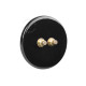 Double bouton poussoir à push en porcelaine noire brillante - Zangra