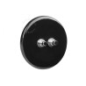 Double bouton poussoir à push en porcelaine noire brillante - Zangra