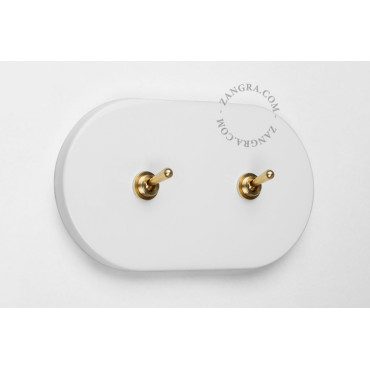 Double interrupteur simple ou va et vient en métal blanc - Zangra