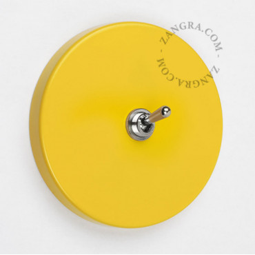 Interrupteur simple ou va et vient en métal jaune - Zangra
