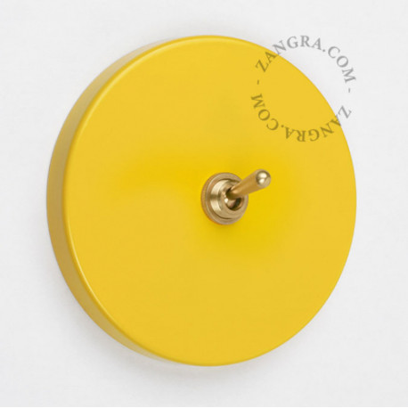 Interrupteur simple ou va et vient en métal jaune - Zangra