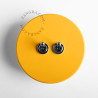 Double interrupteur simple allumage ou va et vient en métal jaune - Zangra