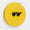 Double interrupteur simple allumage ou va et vient en métal jaune - Zangra