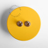 Double interrupteur simple allumage ou va et vient en métal jaune - Zangra