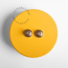 Double bouton poussoir à push en métal jaune - Zangra