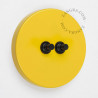 Double bouton poussoir à push en métal jaune - Zangra
