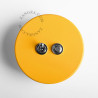 Double Interrupteur / bouton poussoir à push en métal jaune - Zangra