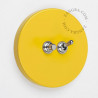 Double Interrupteur / bouton poussoir à push en métal jaune - Zangra