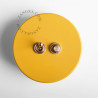 Double Interrupteur / bouton poussoir à push en métal jaune - Zangra