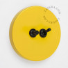 Double Interrupteur / bouton poussoir à push en métal jaune - Zangra