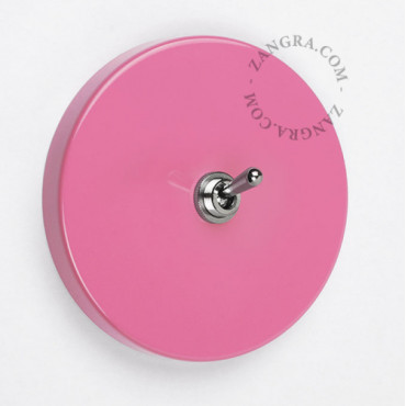 Interrupteur simple ou va et vient en métal rose - Zangra