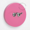 Double interrupteur simple allumage ou va et vient en métal rose - Zangra