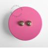 Double bouton poussoir à push en métal rose - Zangra