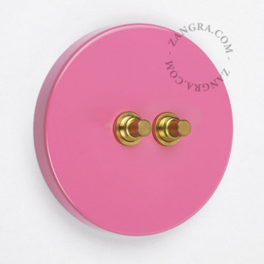 Double bouton poussoir à push en métal rose - Zangra