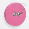 Double Interrupteur / bouton poussoir à push en métal rose - Zangra